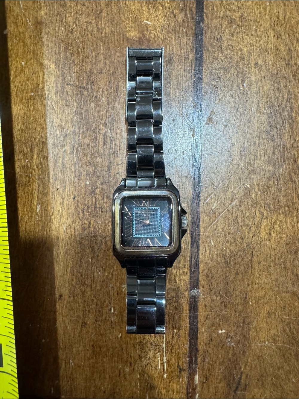 Black Metal Square Dial Wristwatch - Unbranded
